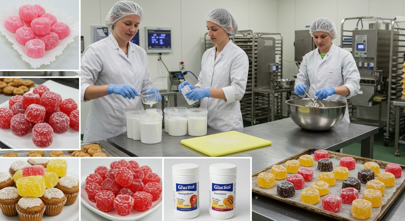 A glucitol édesítőszerként és nedvesítőszerként egyaránt alkalmazható.