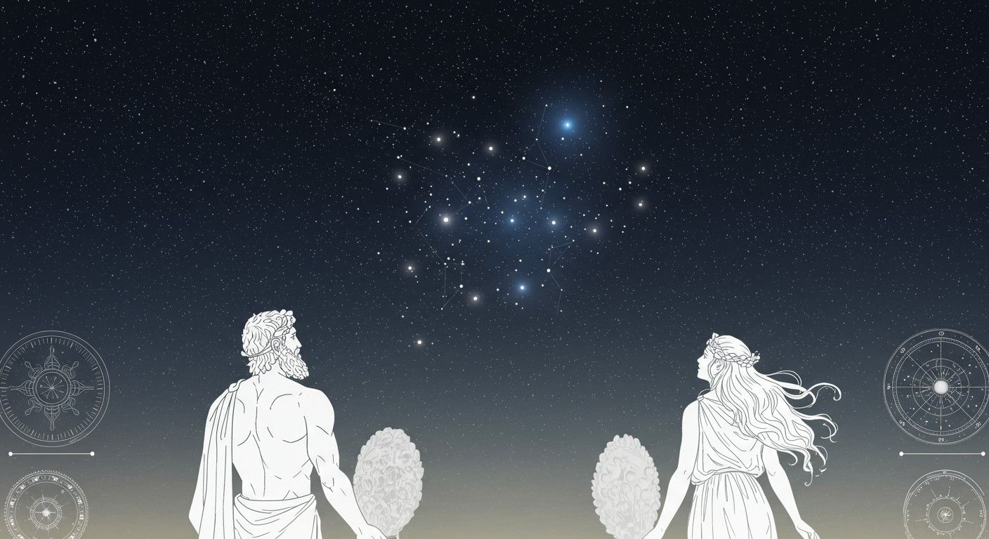 A Pleiádák csillagait Atlasz lányaként őrzik a mítoszok.