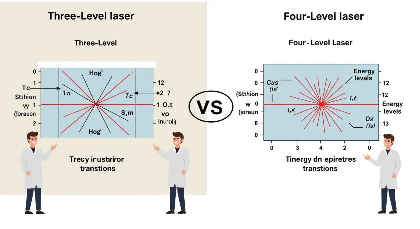 A négyszintű lézerek hatékonyabb emissziót biztosítanak.