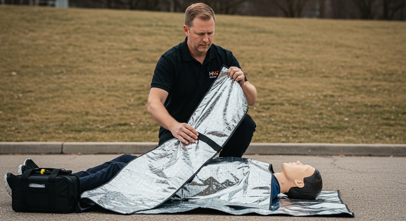 A mentőfólia hőszigetelő hatása életmentő lehet vészhelyzetben.