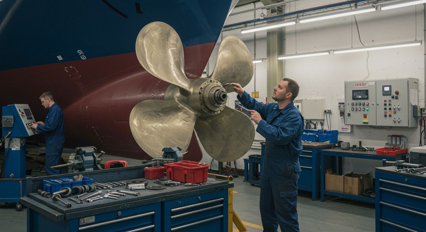 A hajócsavarok karbantartása elengedhetetlen a hatékony működéshez.