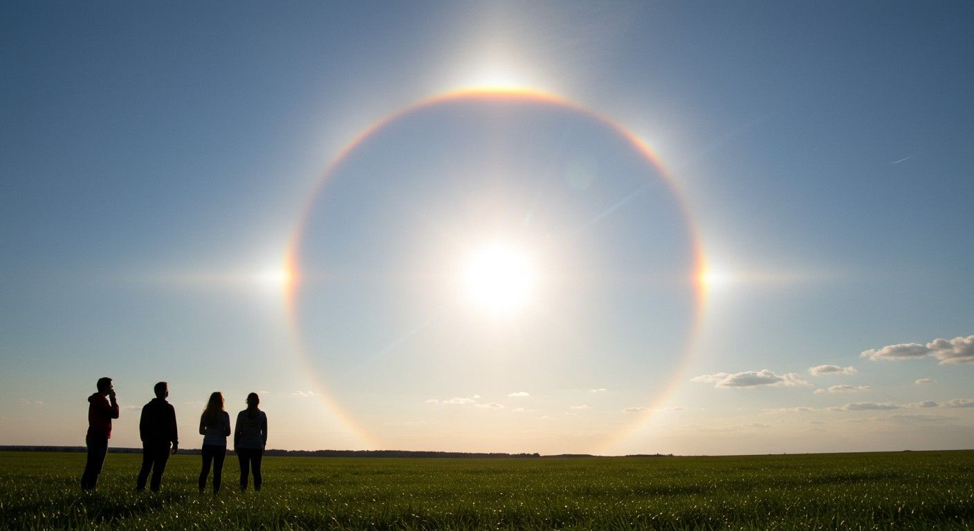 A melléknapok szivárványos fényei varázslatos atmoszféra-jelenségek.