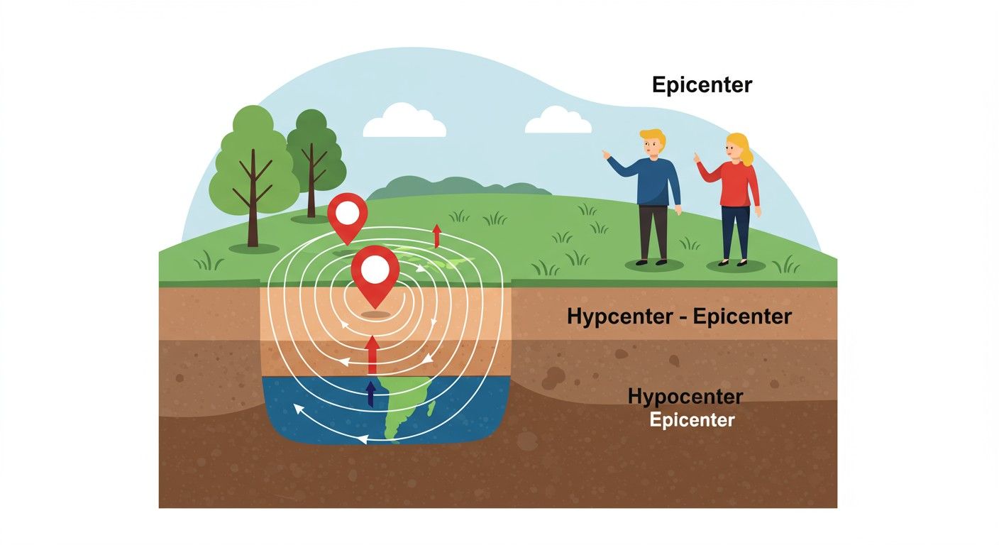 A hipocentrum a föld alatt, míg az epicentrum felette van.