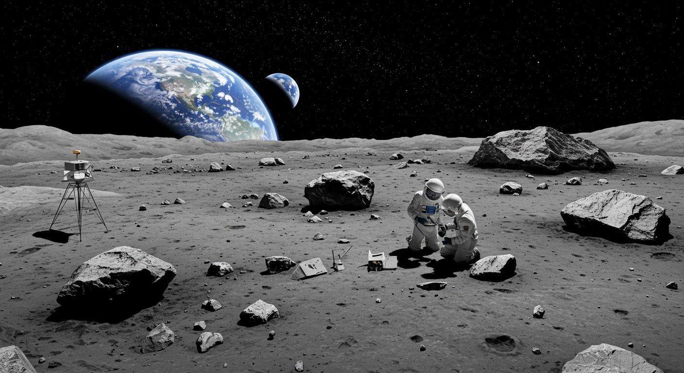 A Holdkőzetek vastag meteoritbecsapódások nyomait őrzik.