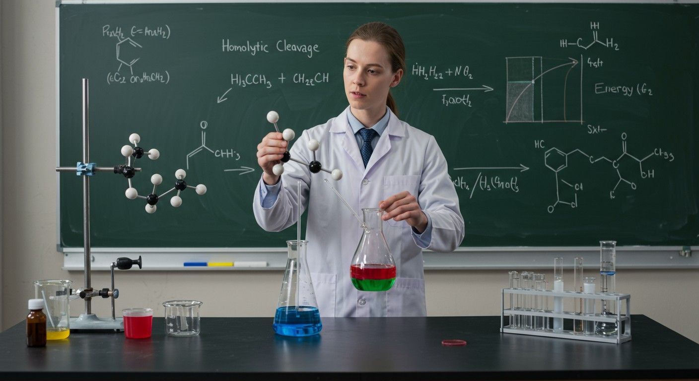 A homolitikus reakciók során egy kötésszakadással szabadgyökök keletkeznek.