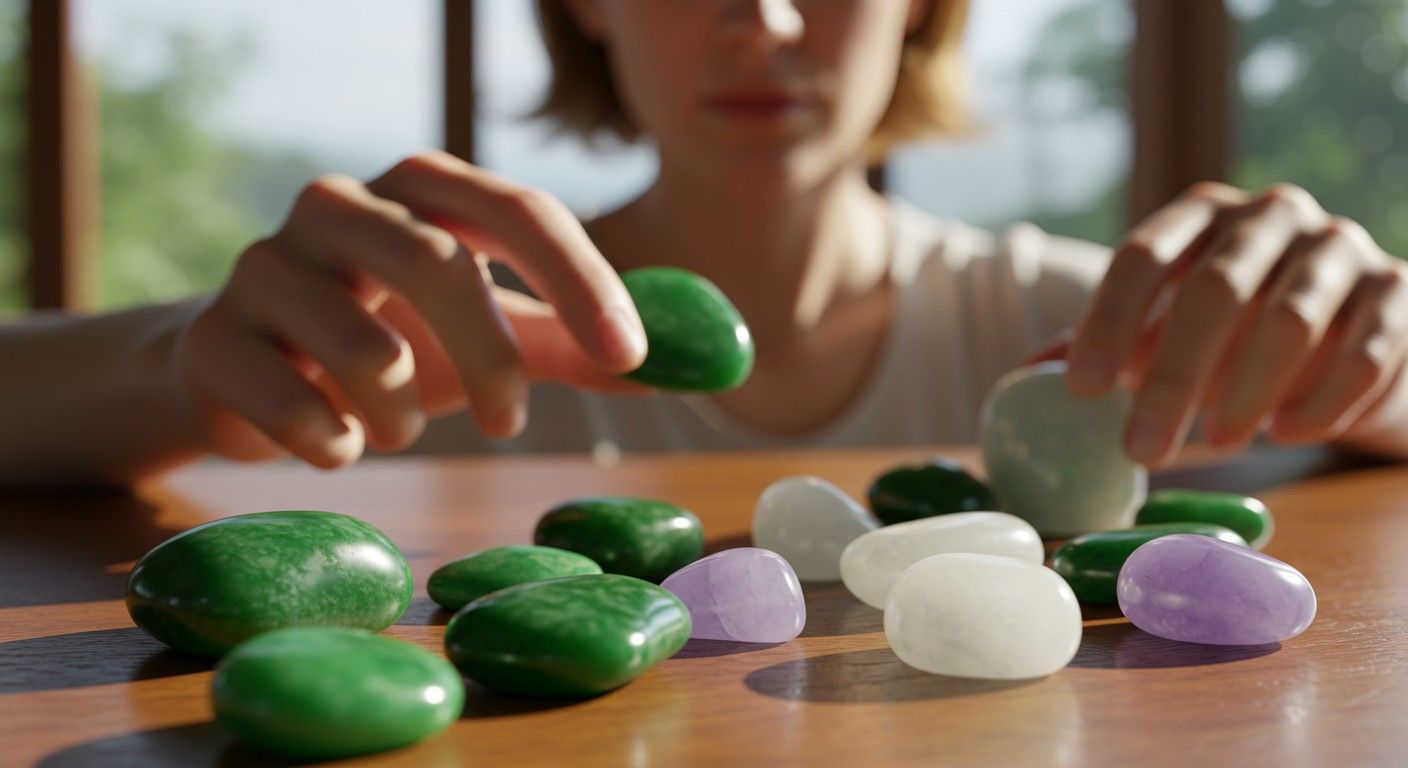 A jáde színei a minerológiai összetevőktől függenek.