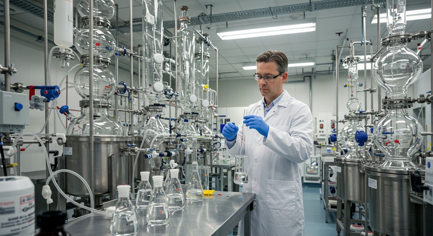 Jódhidrogénsav laboratóriumi előállítása jód és hidrogén reakciójával történik.