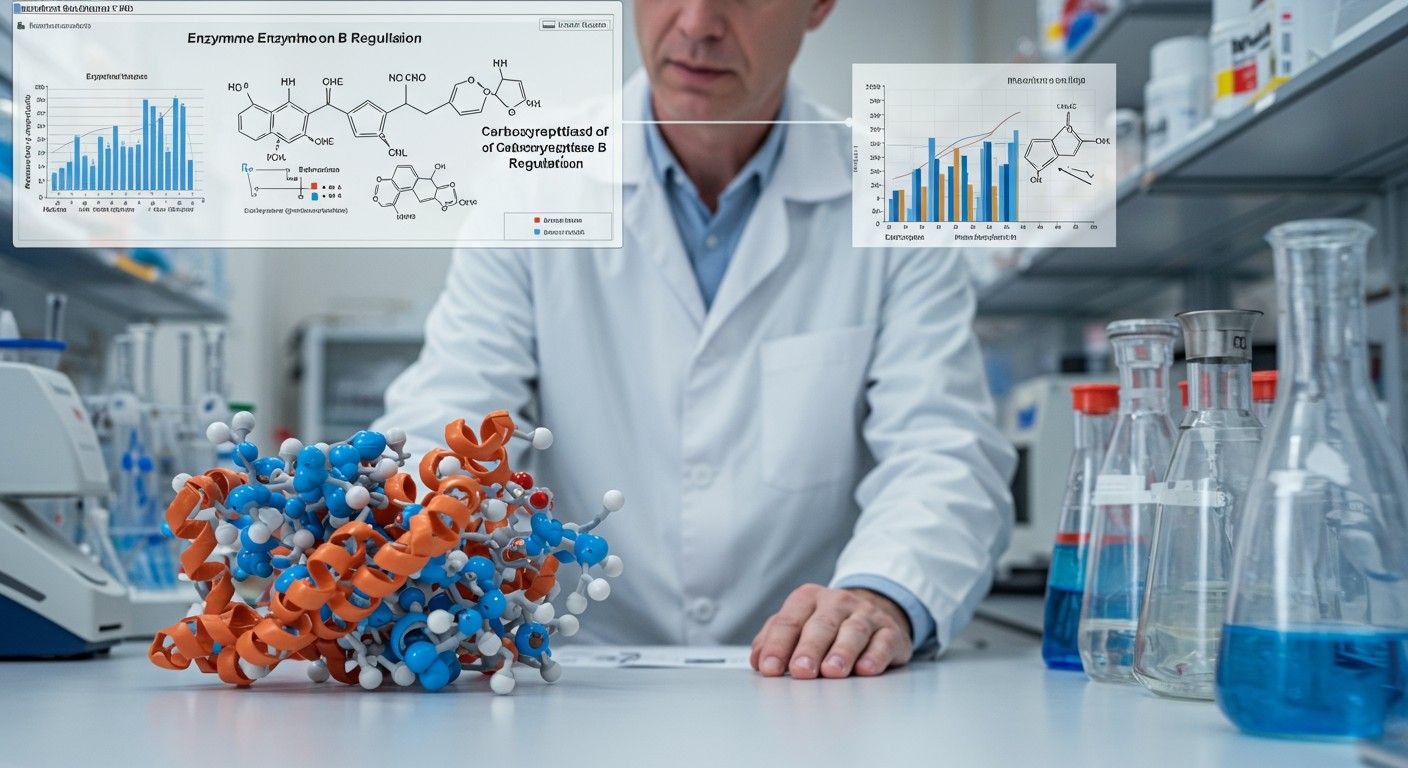 A karboxipeptidáz B aktivitását pH és ionok befolyásolják.