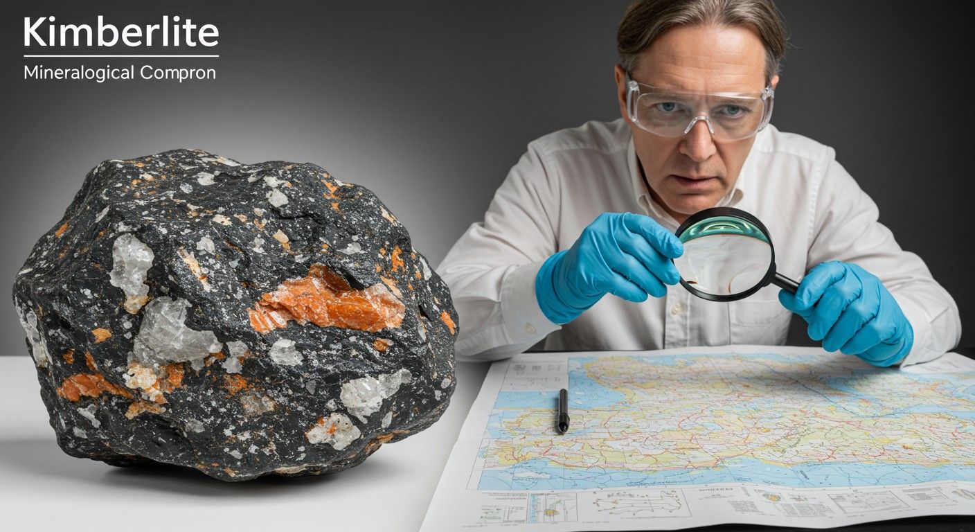 A kimberlit gazdag ásványi vegyületekben, gyémántképződés hirdetője.