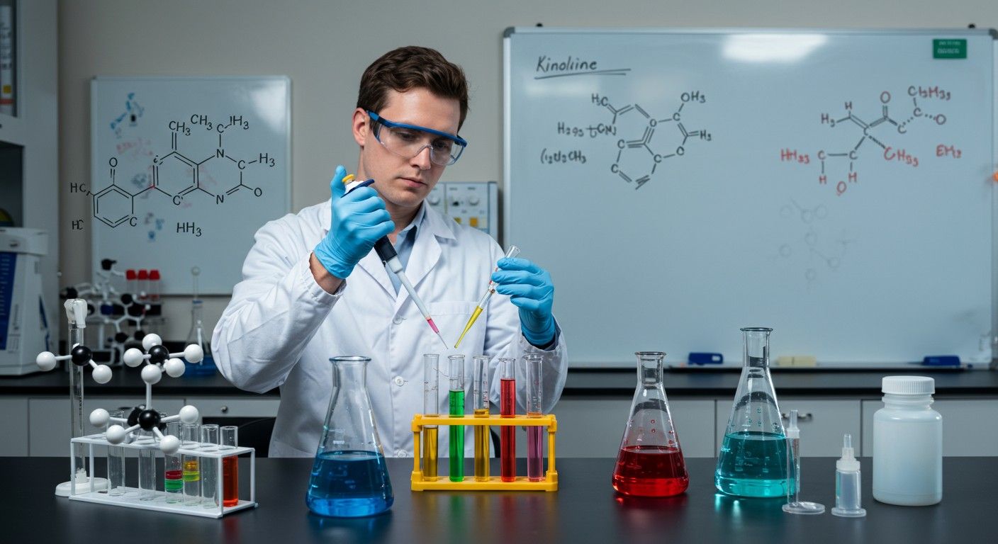 A kinolin származékai fontos szerepet játszanak a gyógyszerfejlesztésben.