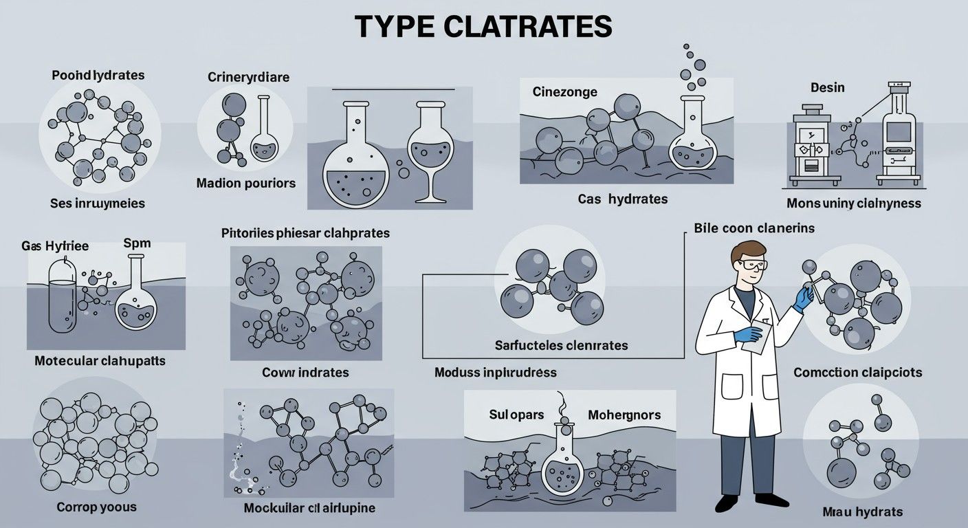 A klatrátok vízmolekulákat zárnak magukba különleges szerkezetük miatt.