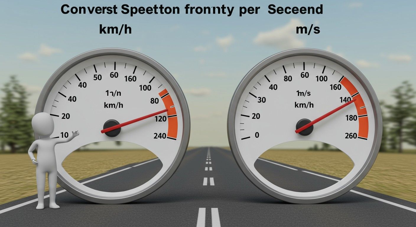 A km/h mértékegység átváltása m/s-ra egyszerű matematikai művelet.