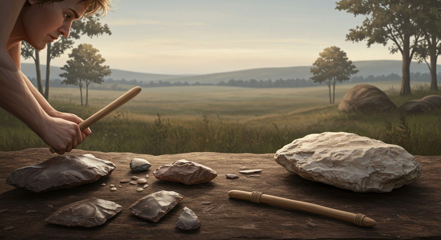 A kovakő pattintása fejlődéshez vezetett a prehistorikus eszközökben.
