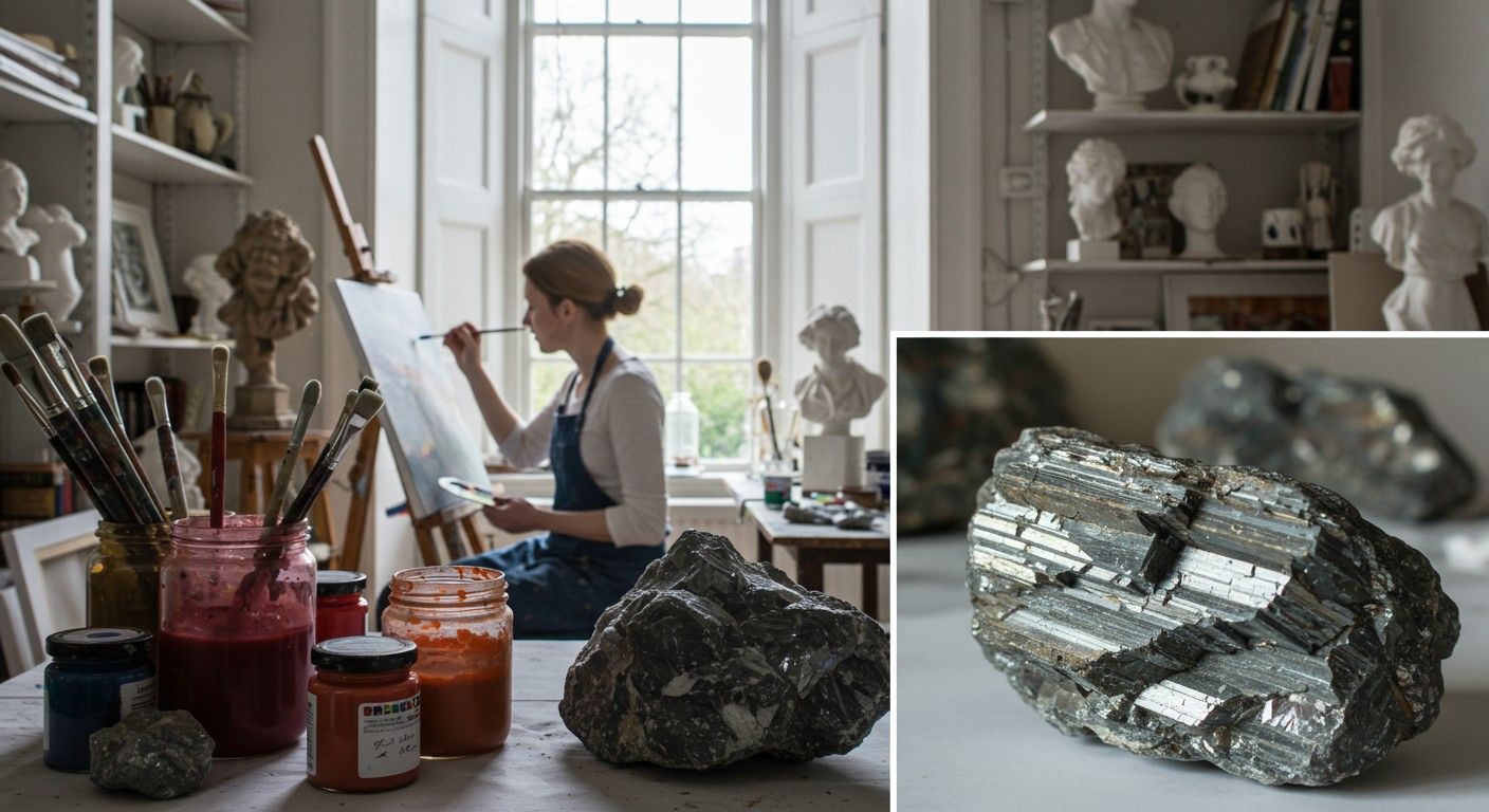 A muszkovit csillogása inspirálja a modern művészeti alkotásokat.