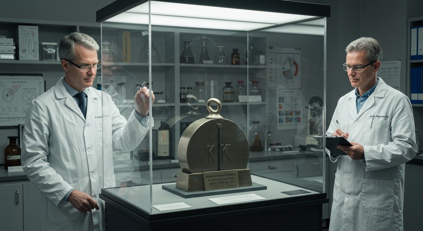 Le Grand K, a kilogramm sztenderd prototípusa, 1889 óta.