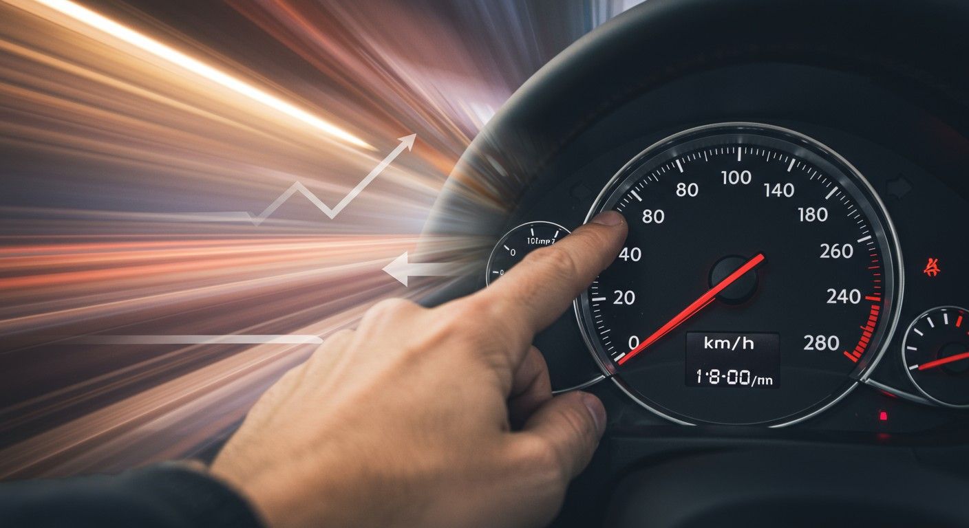 A sebesség növelésével a kinetikus energia drámaian nő.