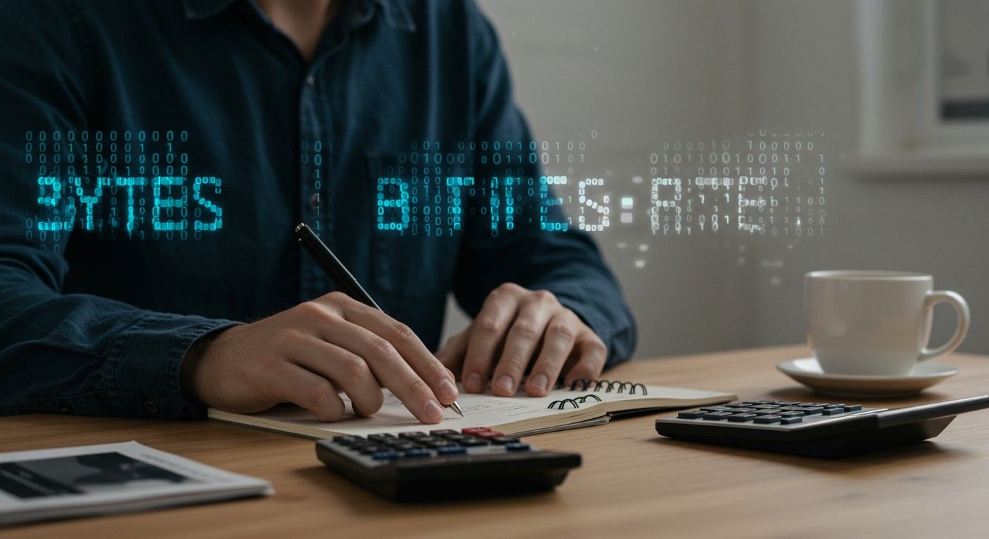 1 byte = 8 bit, az adatátvitel alapegysége.