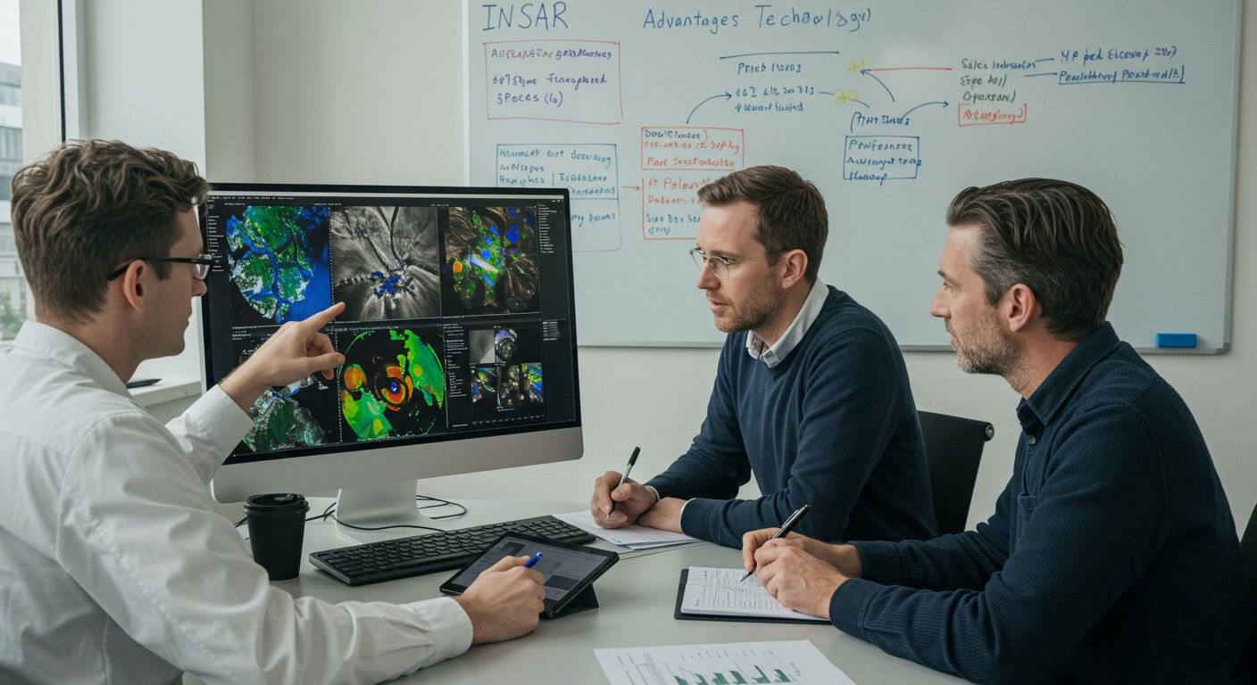 Az InSAR precíz térképezést biztosít, de korlátozott a felhők miatt.