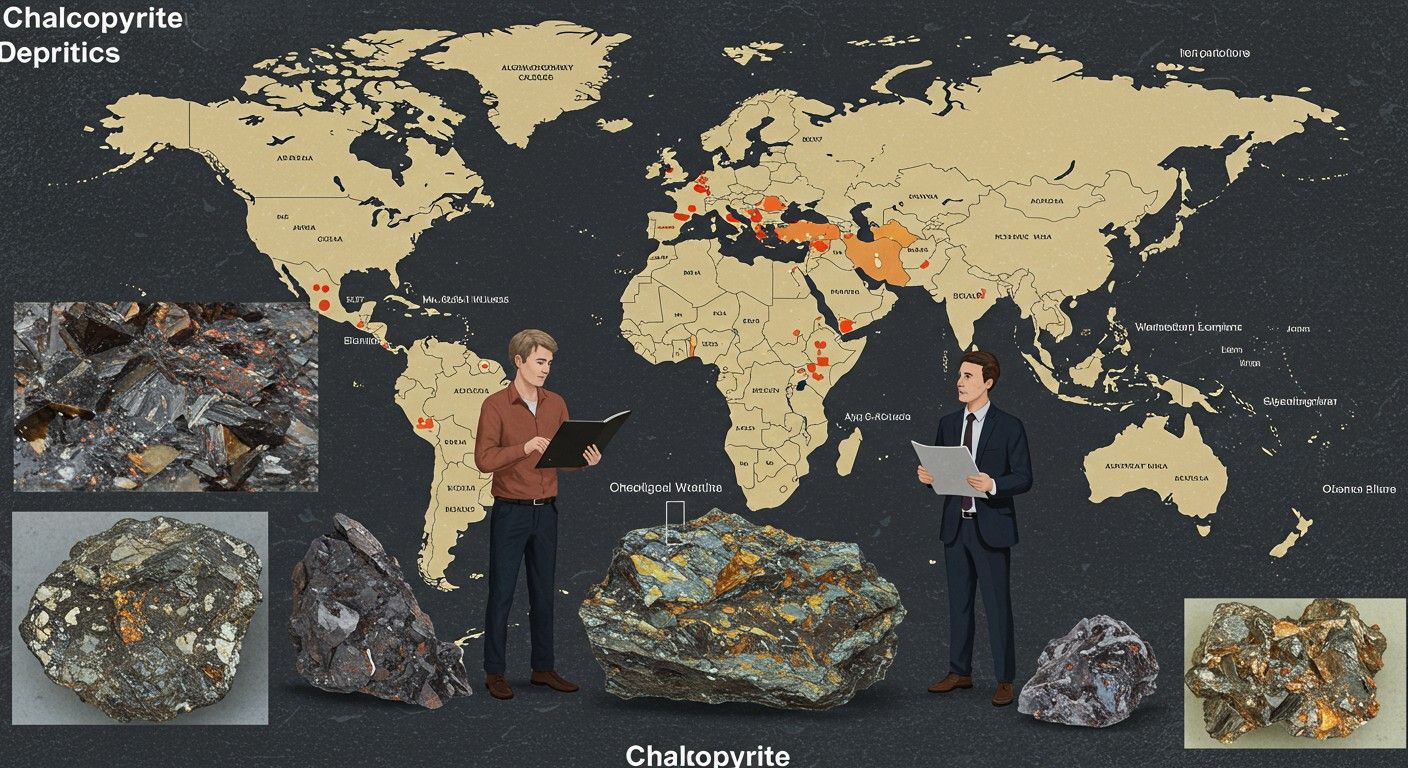 A kalcozit fő lelőhelyei közé tartozik Chile és Peru.