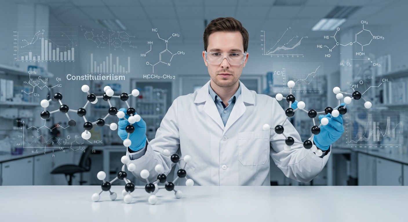 A konstitúciós izoméria eltérő atomkapcsolatokat jelöl.