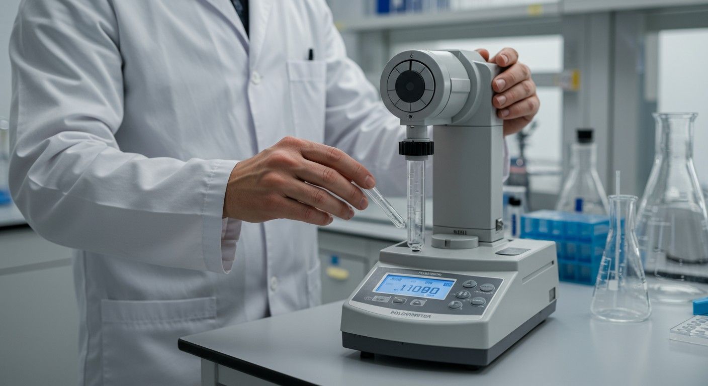 A polarimetria a chirális molekulák optikai aktivitását méri.