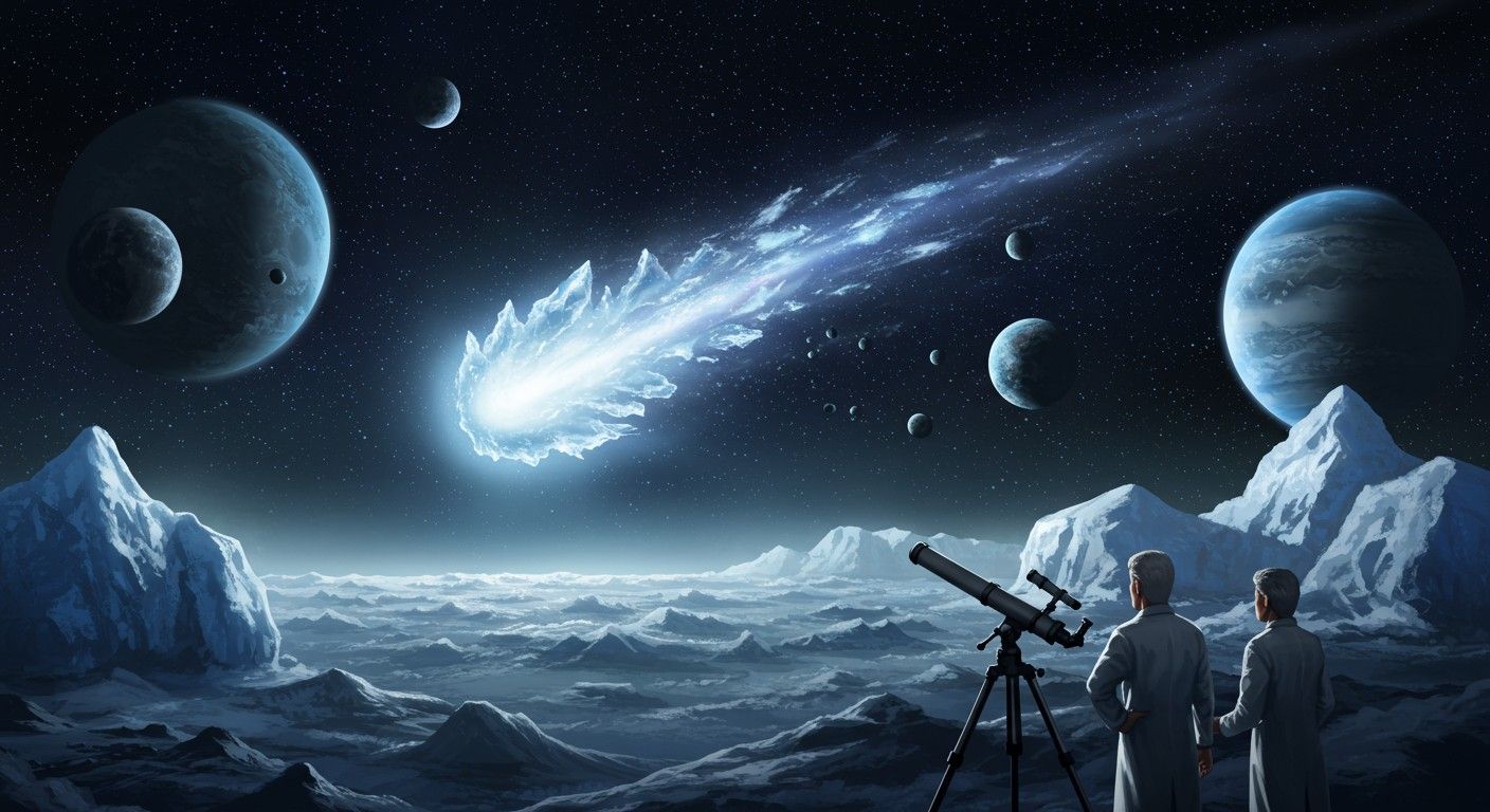 Az üstökösök jégtömegeik révén tűnnek fel a világűrben.