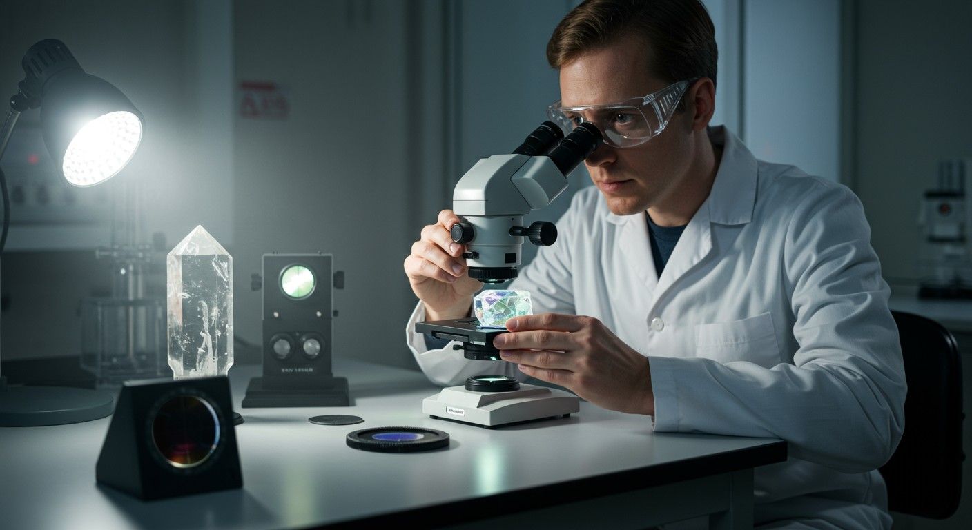 A kéttengelyű kristályok optikai jellemzőinek mérése polarizált fény segítségével történik.