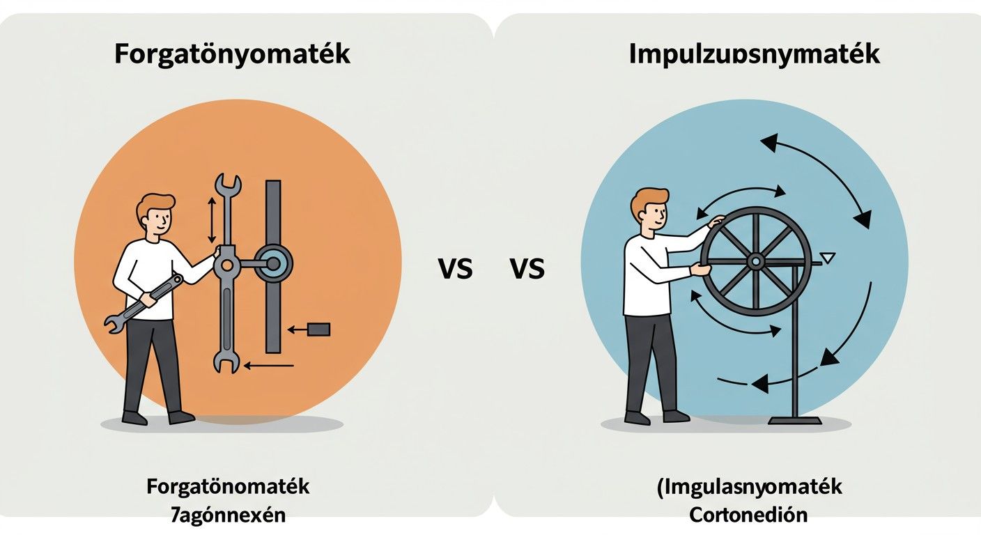 A forgatónyomaték és impulzusnyomaték alapvető mechanikai fogalmak.