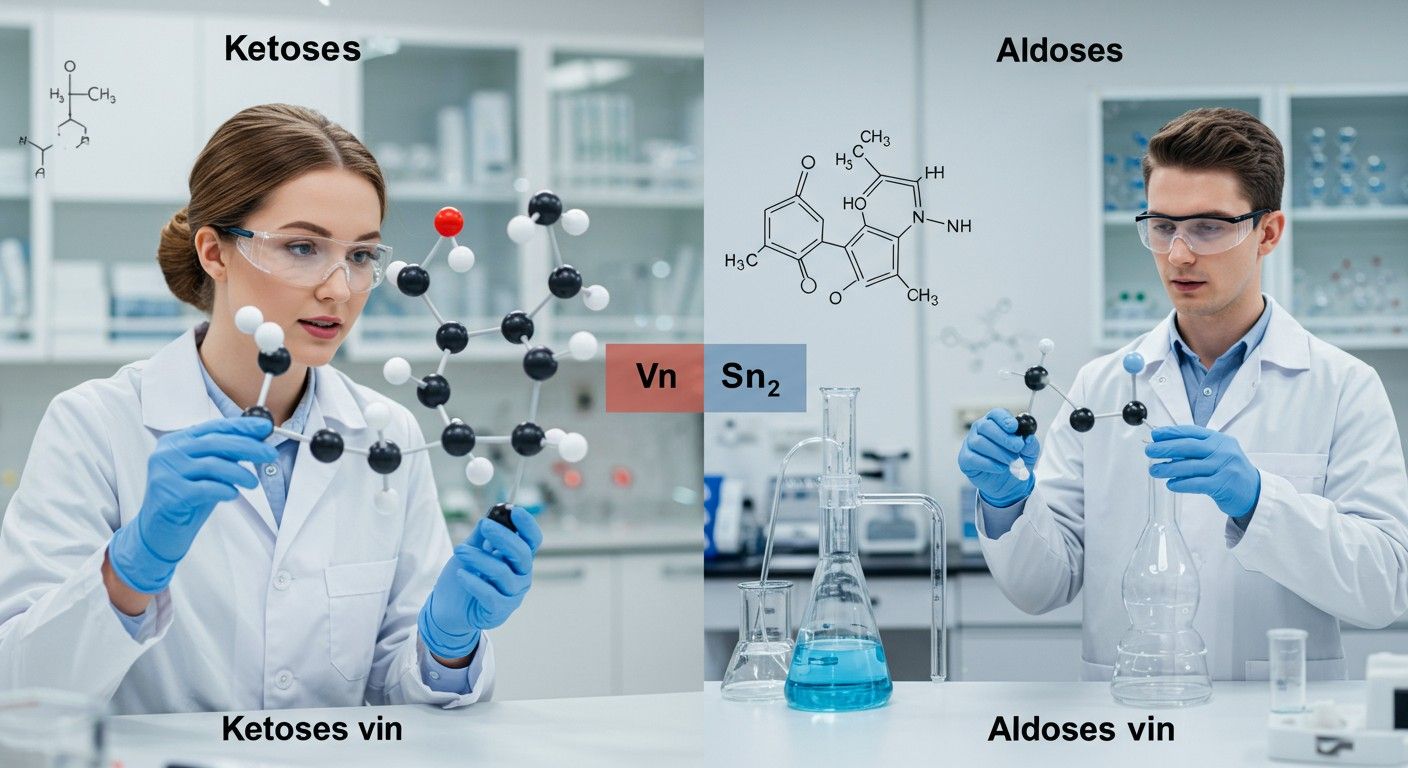 Az aldózok és ketózok eltérő szénlánc-struktúrákkal rendelkeznek.