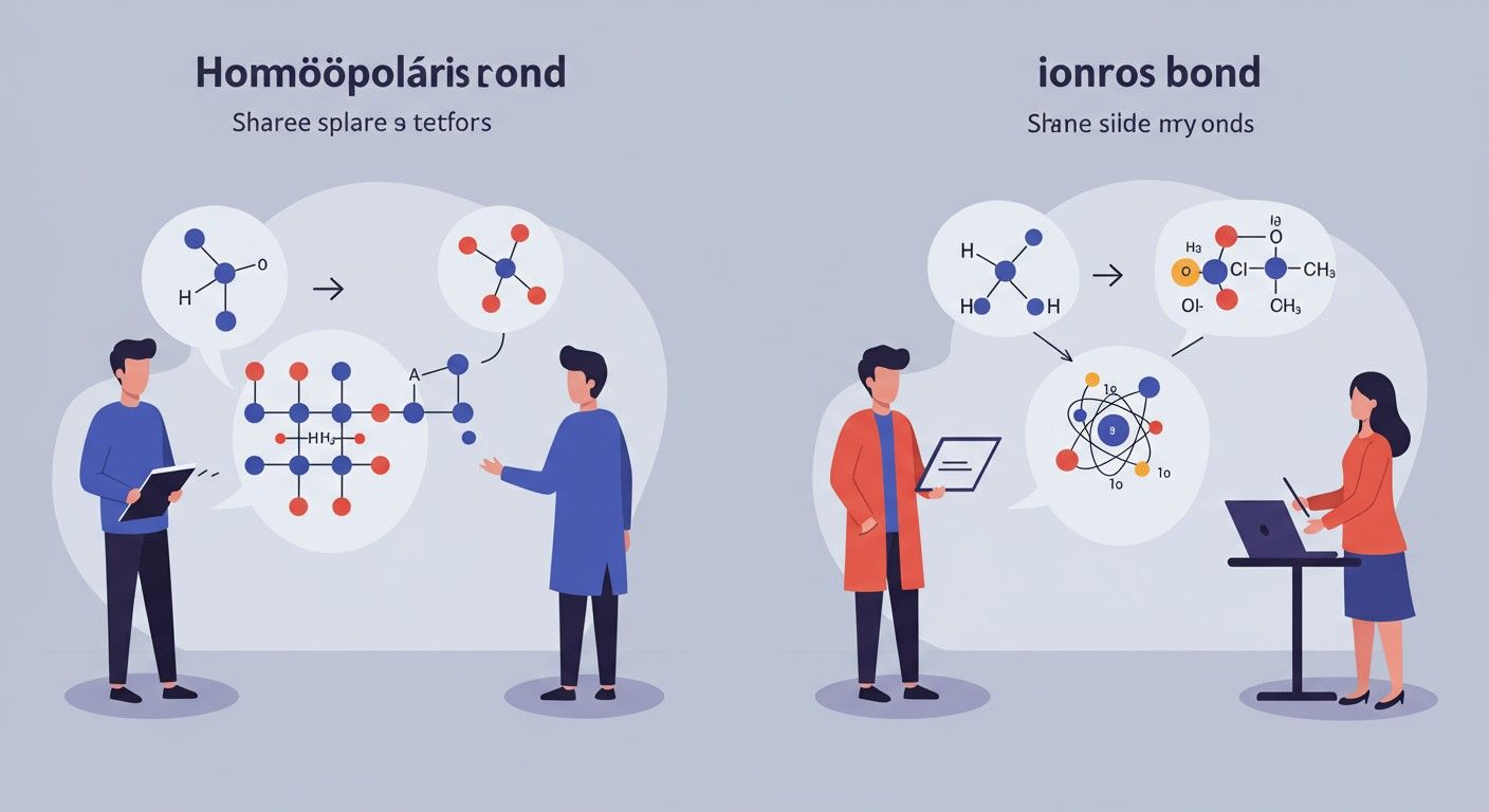 A homoöpoláris kötés az elektronok megosztásán alapul.