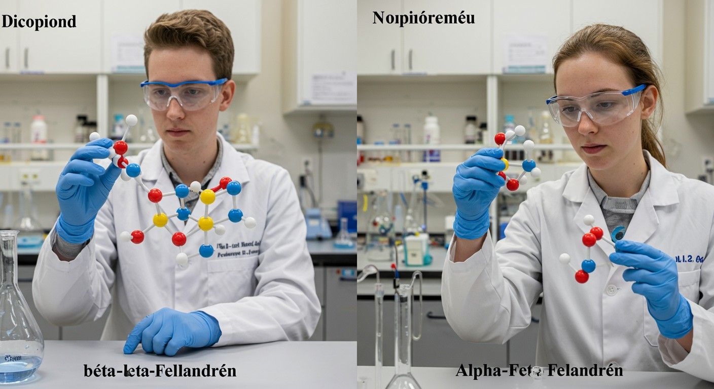 A béta-fellandrén szénhidrogén, míg az alfa-fellandrén isomer.