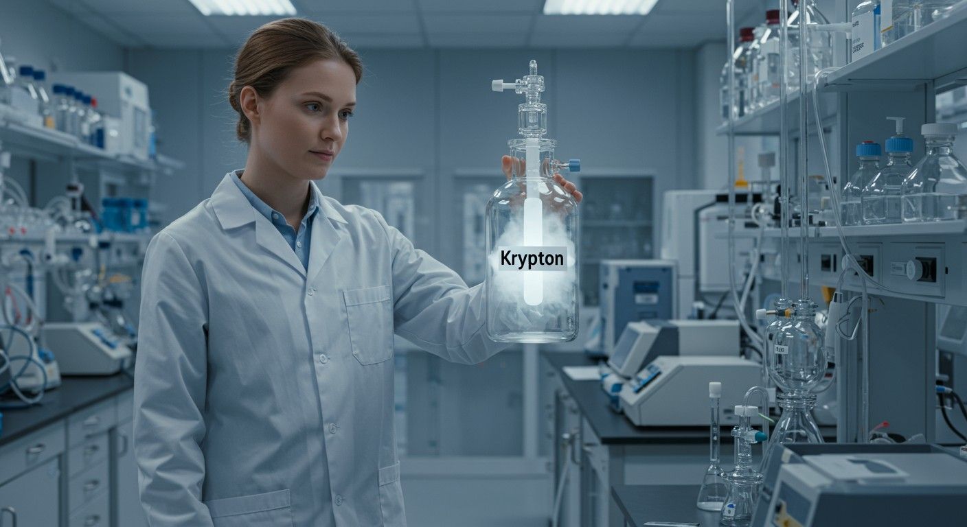 A kripton ritka, 1 köbméter levegőben 1 ppm jelenik meg.