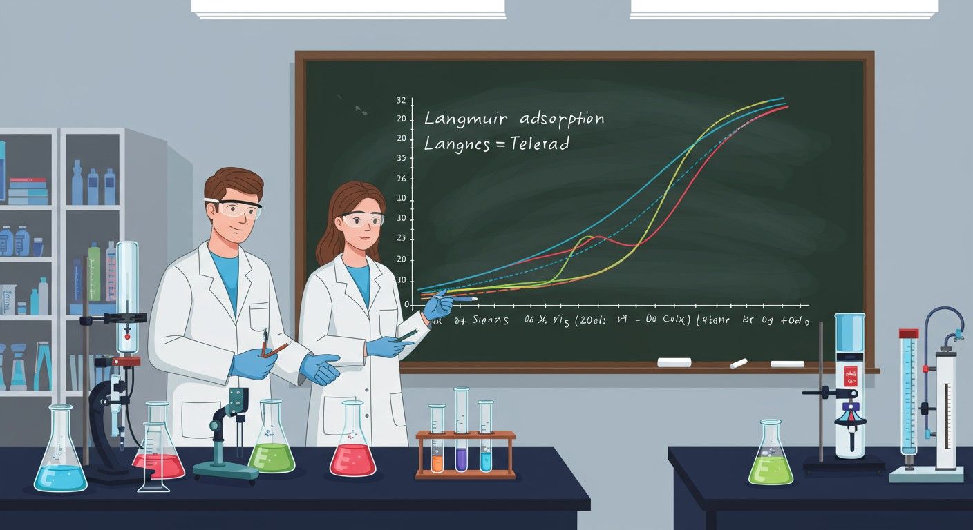 A Langmuir-izoterma a molekuláris adszorpciót modellezi.