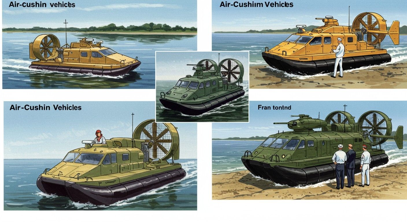 A légpárnás járművek három fő típusa: személyszállító, teherszállító, katonai.