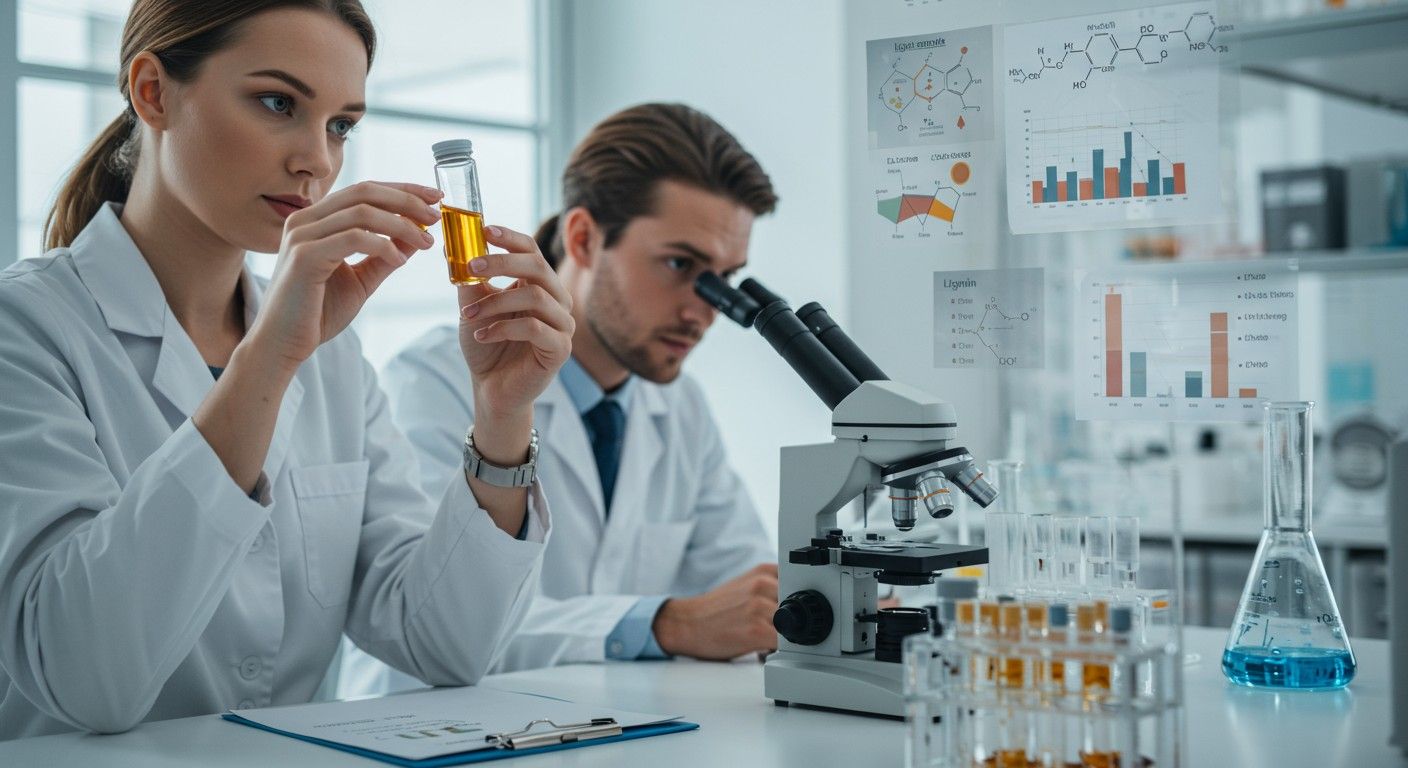 A lignin komplex, amorf struktúrájú és nehezen bontható.