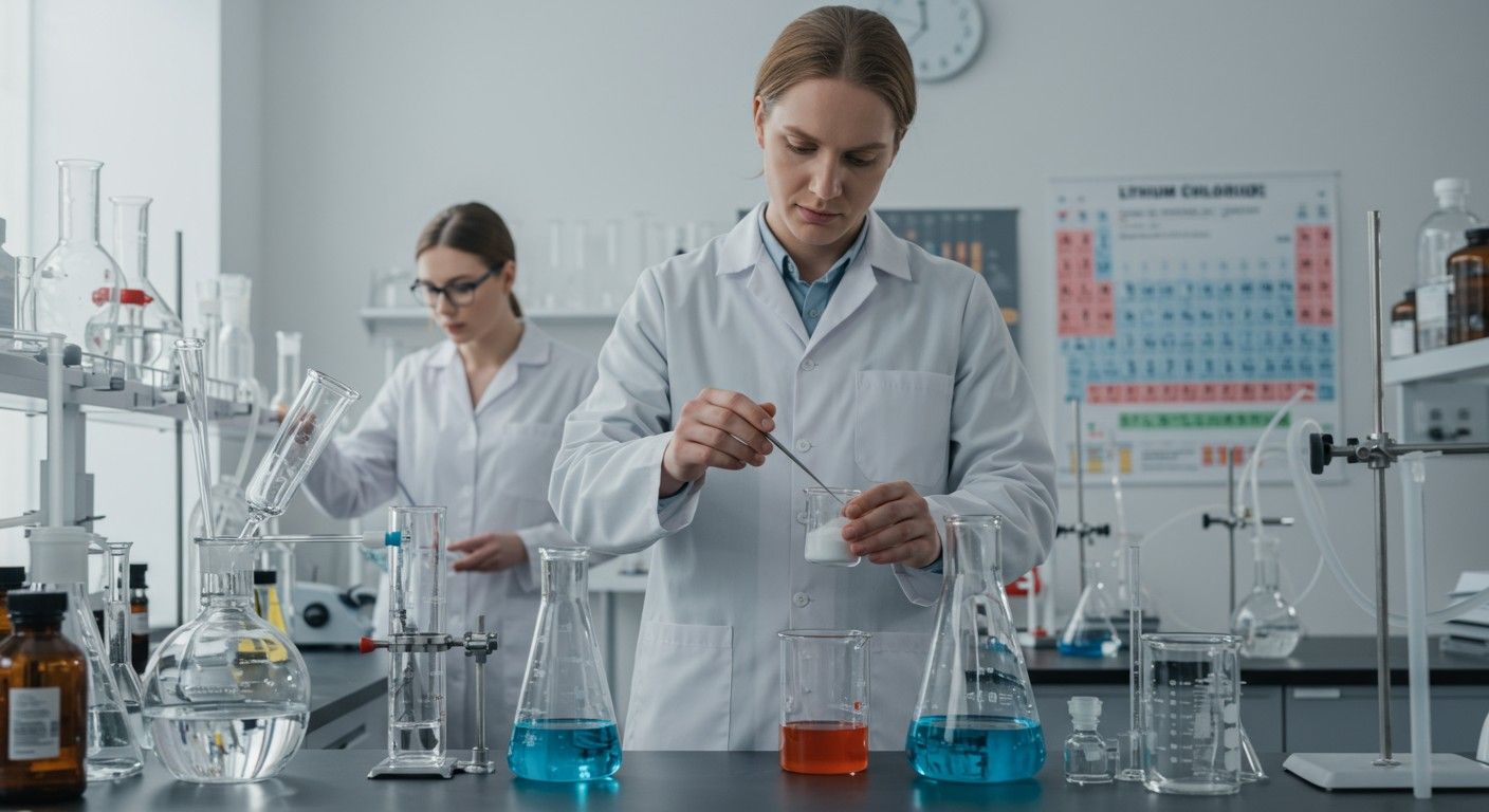 A lítium-klorid előállításához hőmérséklet- és nyomásváltozások szükségesek.
