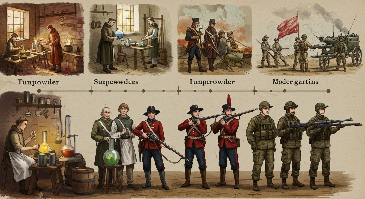 A lőpor felfedezése forradalmasította a harcászatot és tudományt.