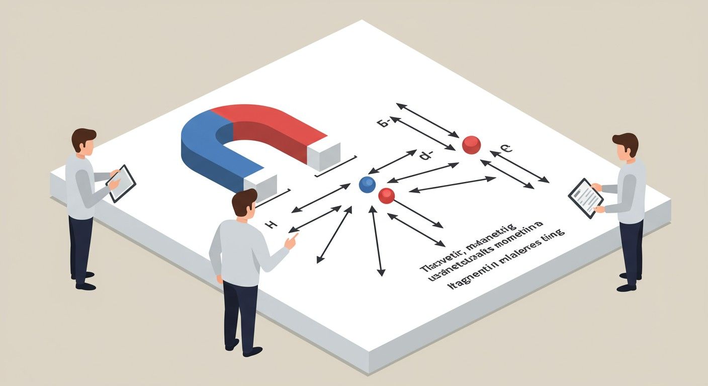 A mágneses momentum vektor, amely a mágneses mezőre utal.
