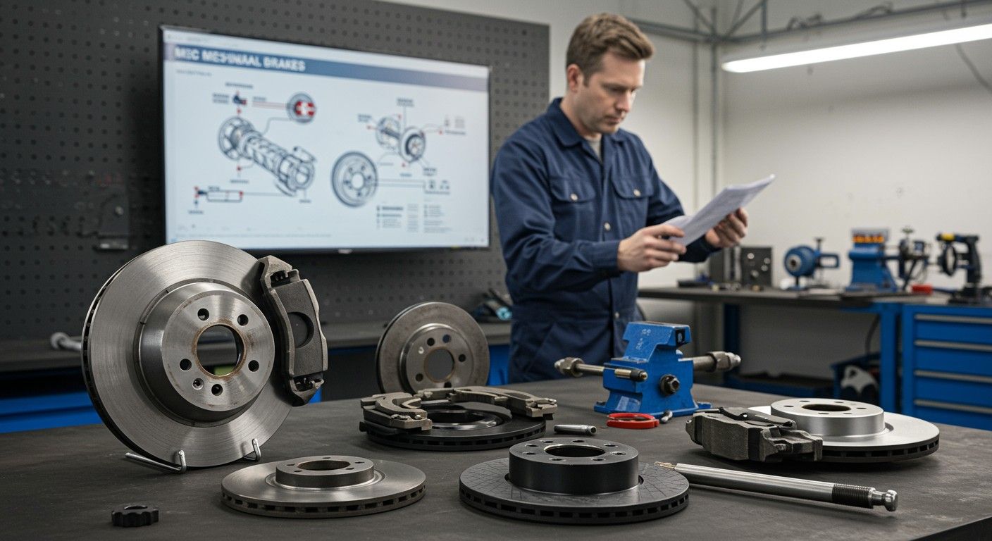 A dobfék és tárcsafék a leggyakoribb mechanikus fék típusok.