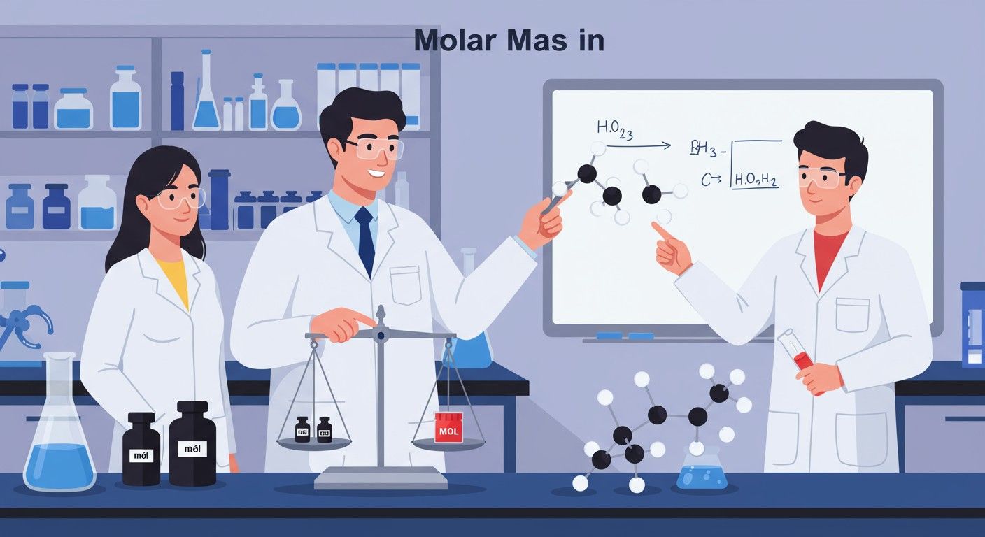 A moláris tömeg segít a mólok számításában.