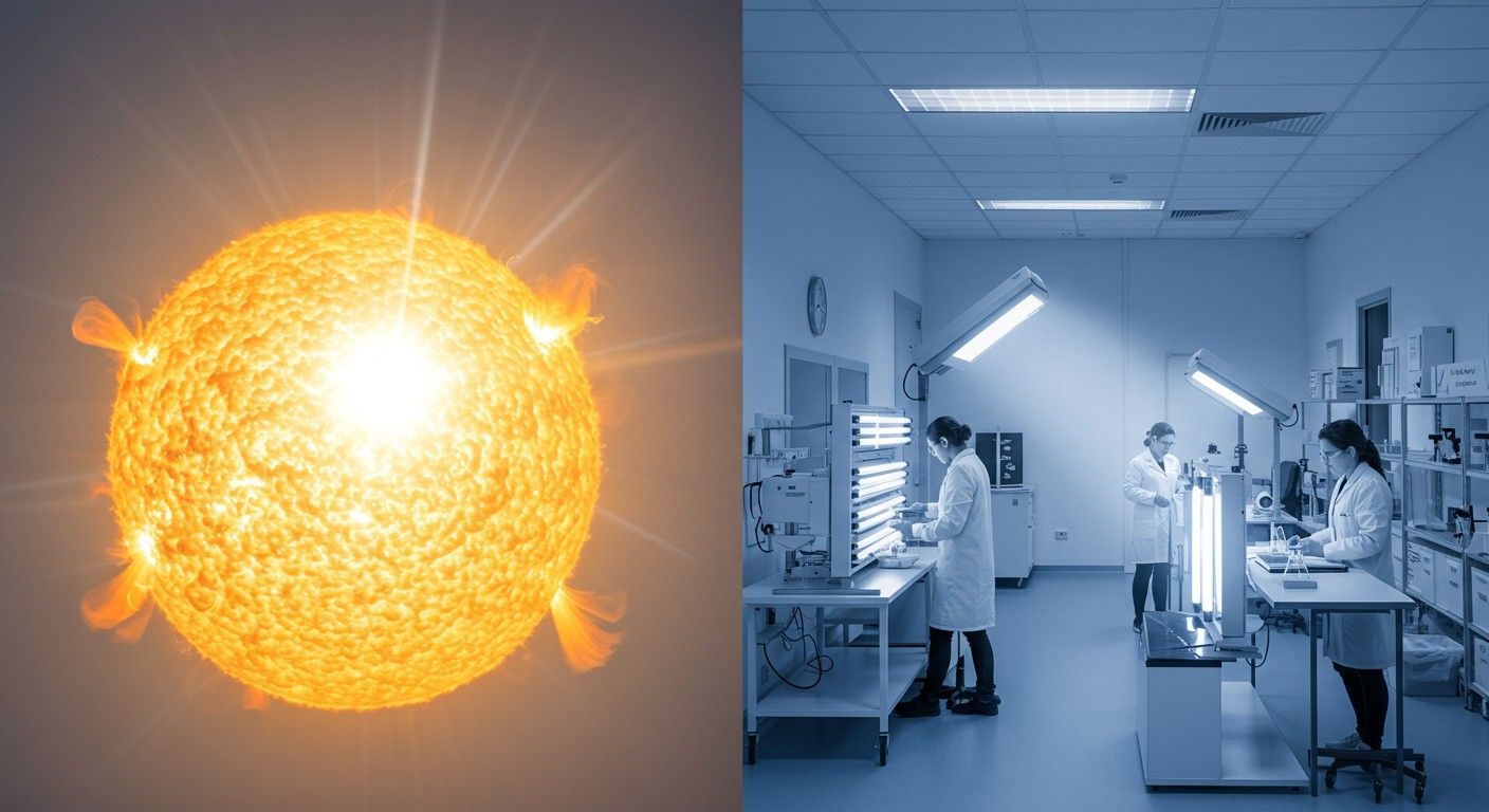 A MUV sugárzás fő forrásai a Nap és lámpák.