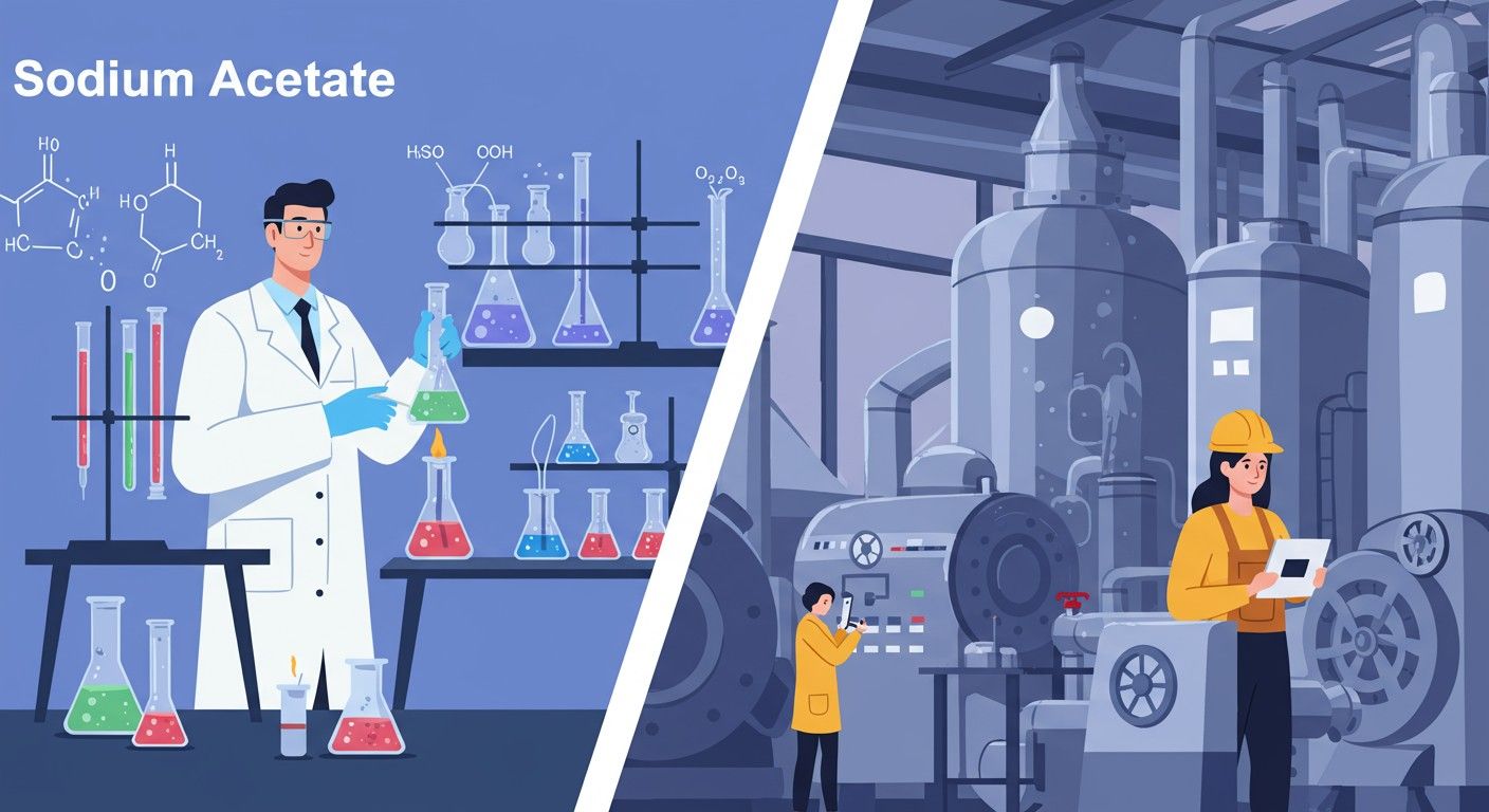 A nátrium-acetát ipari módszerei között szerepel a sókristályosítás.
