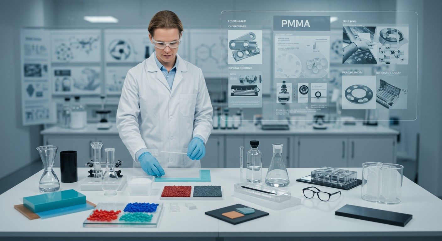 A PMMA-t gyakran használják optikai lencsék gyártásában.