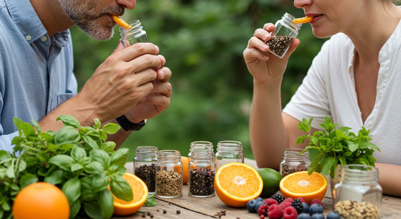 A mircén fűszeres íze és citrusos illata összekapcsolódik.