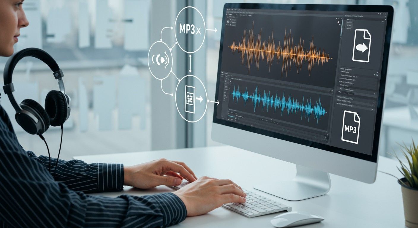 Az MP3 a hangadatokat perceptuális kódolással tömöríti.