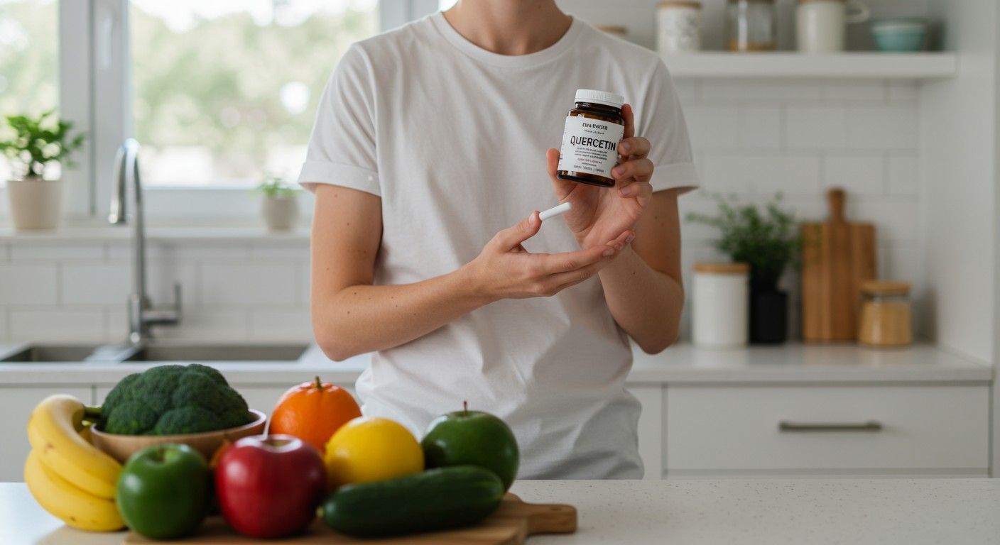 A kvercitin gyulladáscsökkentő és antioxidáns hatású vegyület.