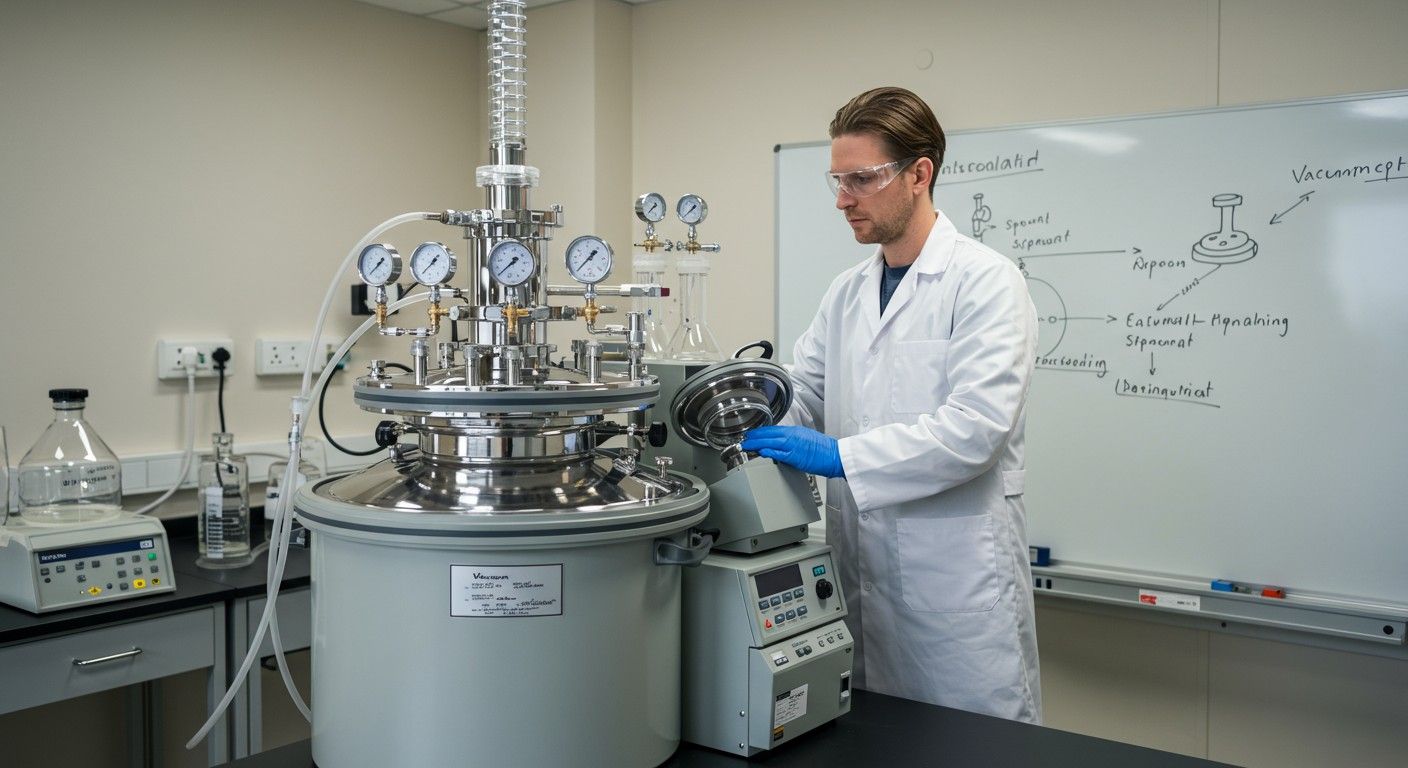 A vákuum létrehozásához a levegőt eltávolítjuk.