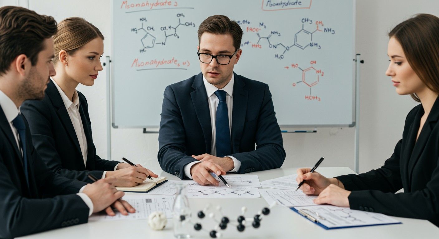 A monohidrátok stabilitása hőmérséklettől és páratartalomtól függ.