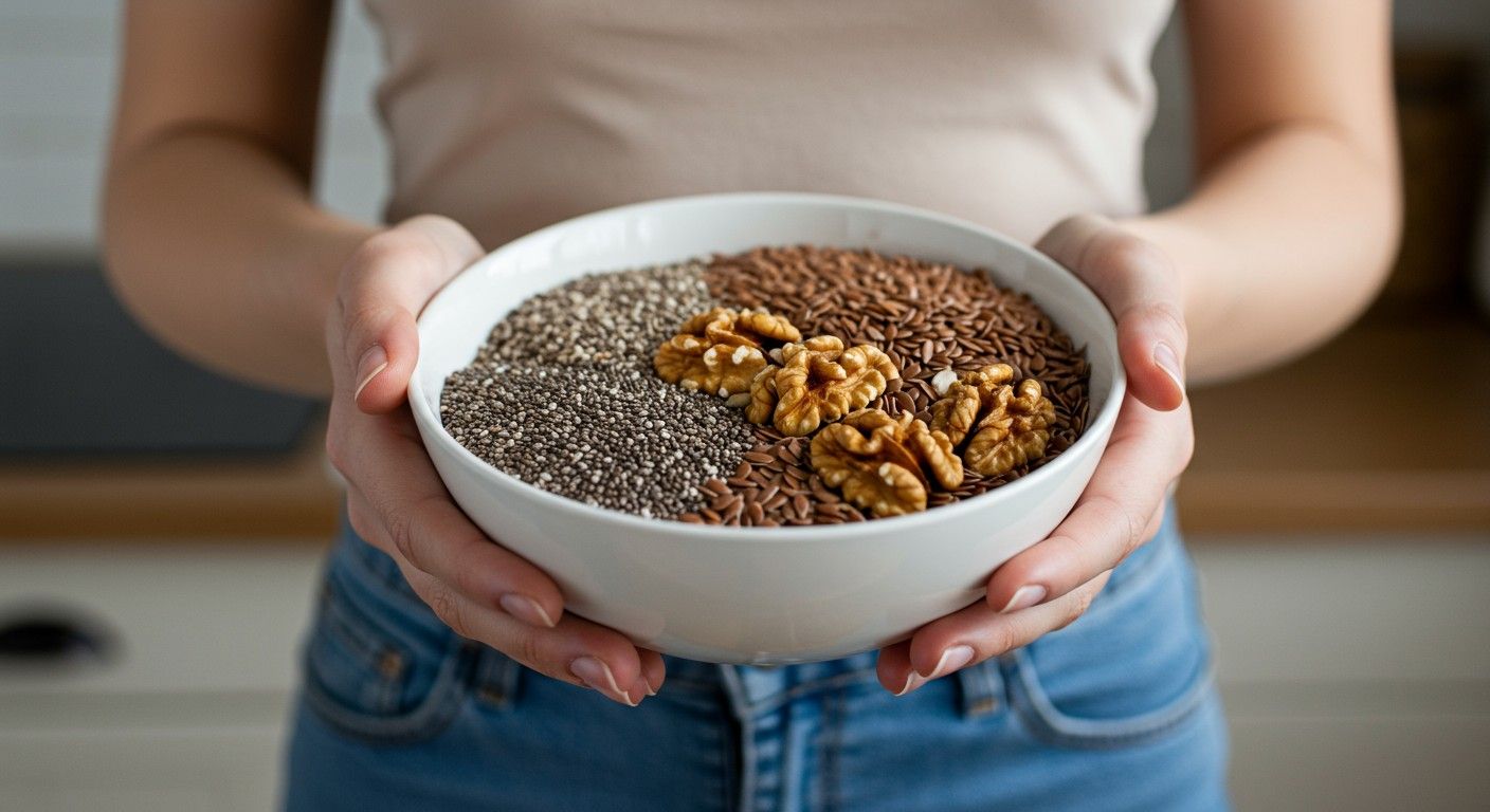 A linolénsavban gazdag ételek közé tartozik a lenmag.