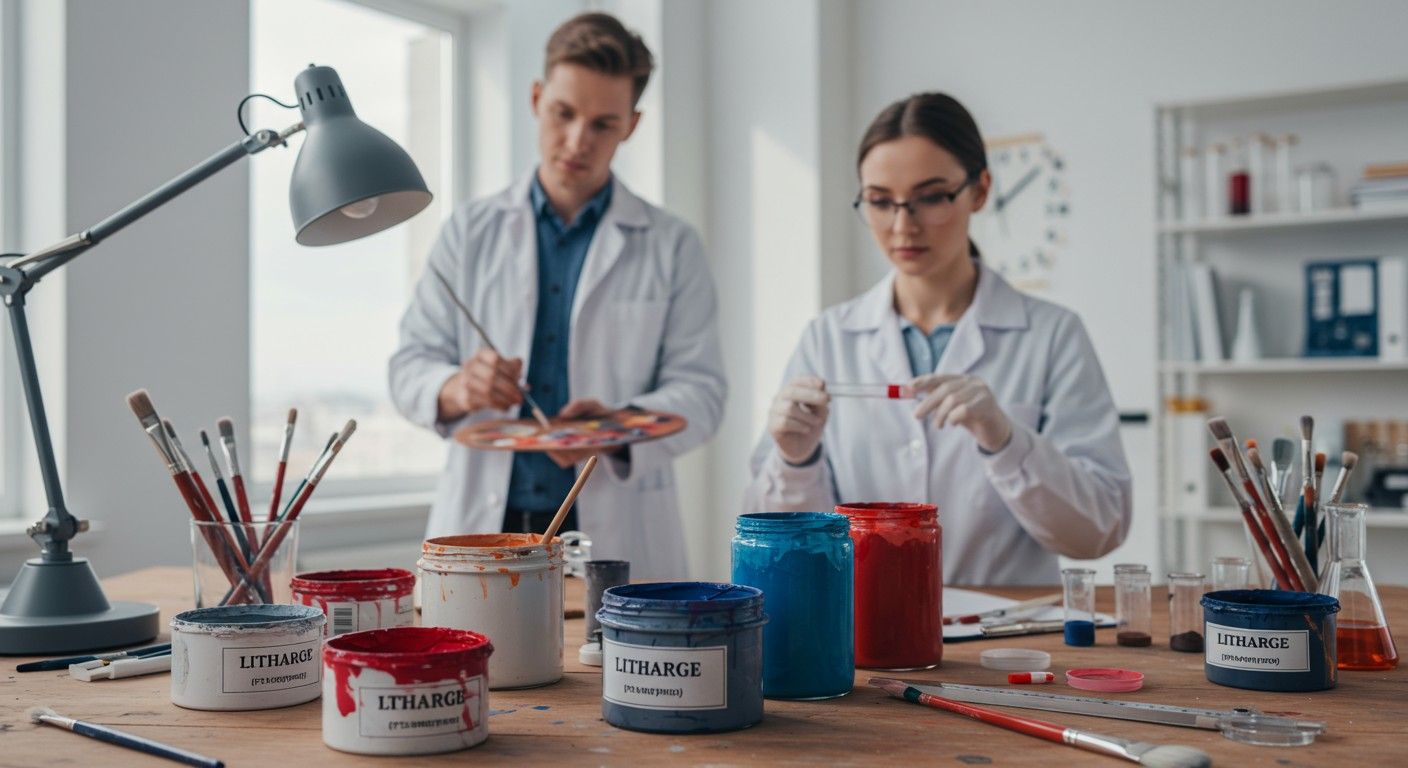 A litharge történelmi pigment, de mérgező hatású.